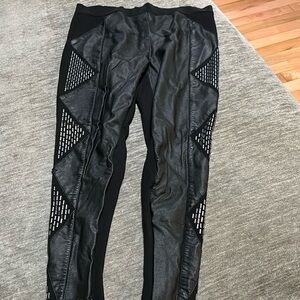 Leather studded pants